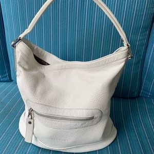 Longchamp Oversized White Leather Handbag